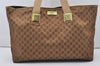 Authentic GUCCI Vintage Shoulder Tote Bag GG Canvas Leather 267474 Brown 3187J