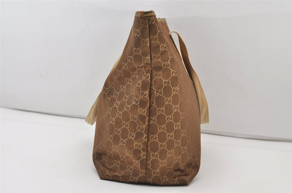 Authentic GUCCI Vintage Shoulder Tote Bag GG Canvas Leather 267474 Brown 3187J