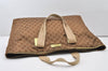 Authentic GUCCI Vintage Shoulder Tote Bag GG Canvas Leather 267474 Brown 3187J