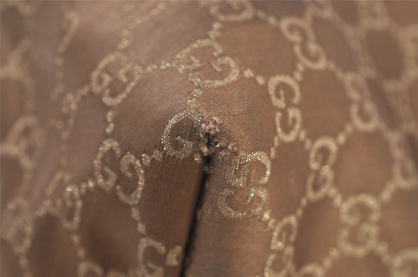 Authentic GUCCI Vintage Shoulder Tote Bag GG Canvas Leather 267474 Brown 3187J