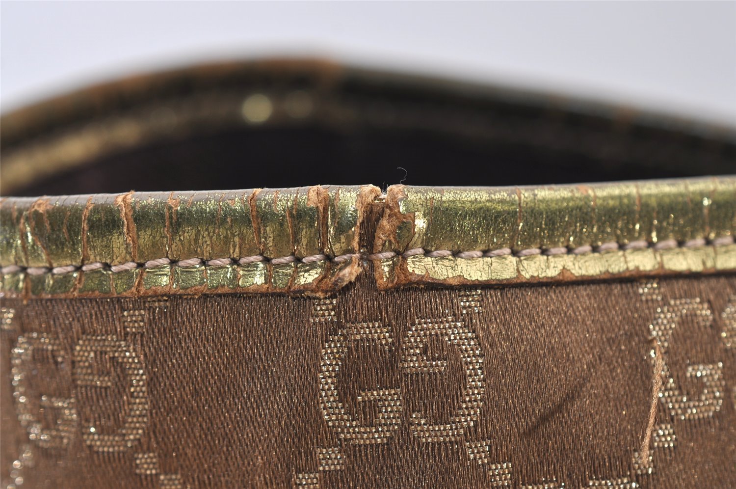 Authentic GUCCI Vintage Shoulder Tote Bag GG Canvas Leather 267474 Brown 3187J