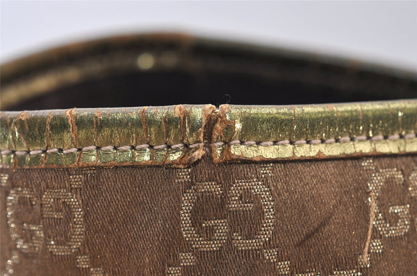 Authentic GUCCI Vintage Shoulder Tote Bag GG Canvas Leather 267474 Brown 3187J