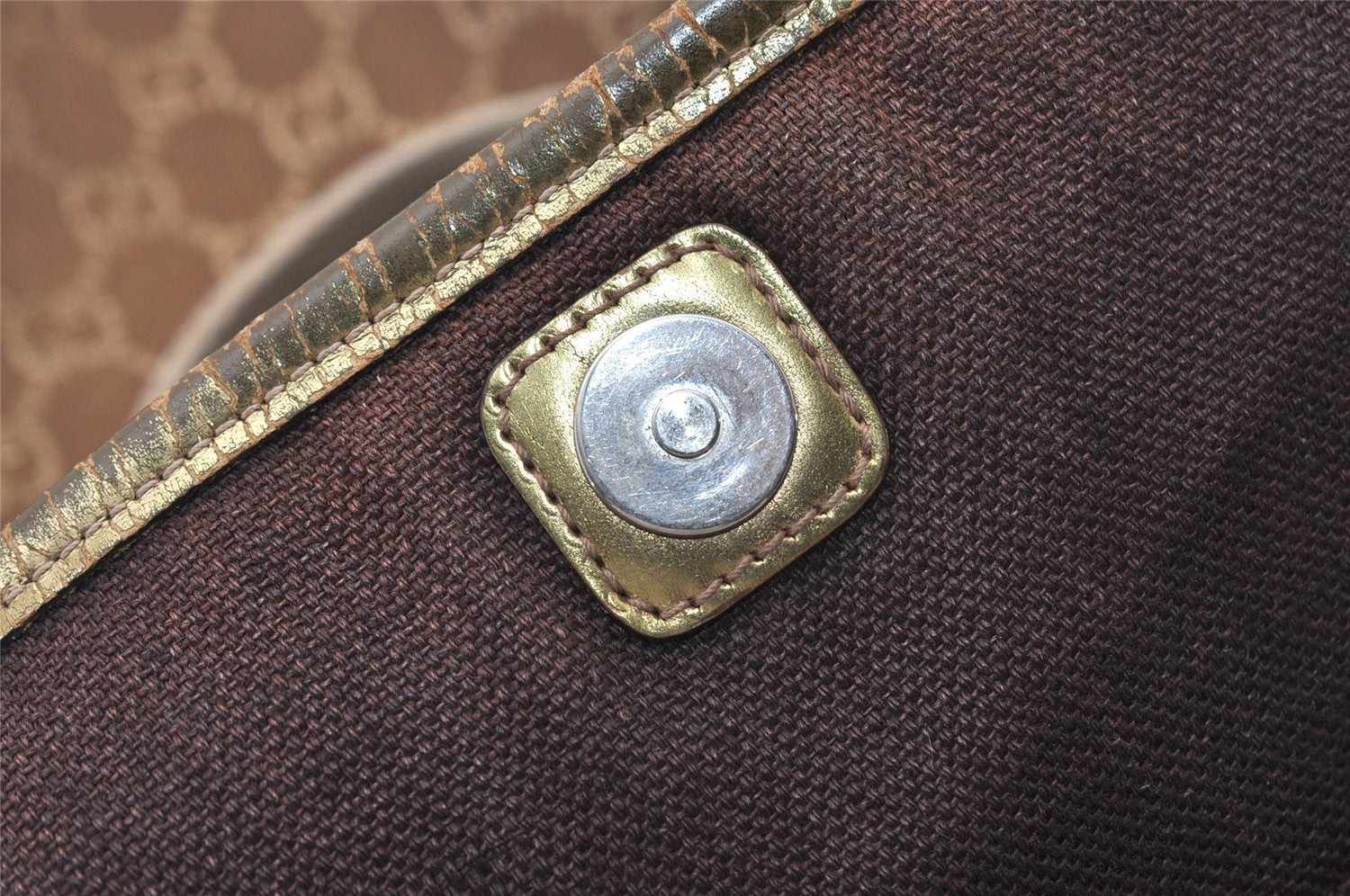 Authentic GUCCI Vintage Shoulder Tote Bag GG Canvas Leather 267474 Brown 3187J