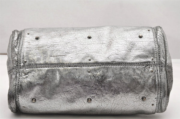 Authentic Chloe Vintage Paddington Leather Shoulder Hand Bag Silver 3187K