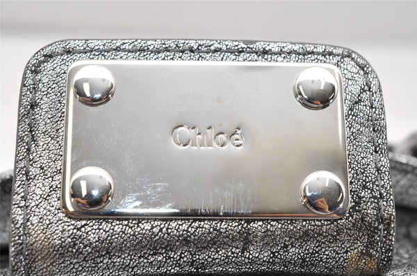 Authentic Chloe Vintage Paddington Leather Shoulder Hand Bag Silver 3187K