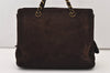 Authentic CHANEL CC Logo Chain Shoulder Hand Bag Purse Suede Brown 3188J