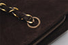 Authentic CHANEL CC Logo Chain Shoulder Hand Bag Purse Suede Brown 3188J