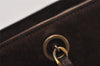 Authentic CHANEL CC Logo Chain Shoulder Hand Bag Purse Suede Brown 3188J