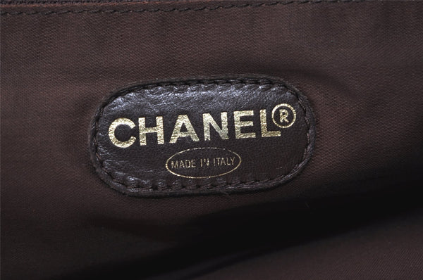 Authentic CHANEL CC Logo Chain Shoulder Hand Bag Purse Suede Brown 3188J