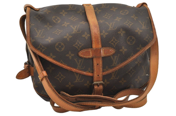 Authentic Louis Vuitton Monogram Saumur 30 Shoulder Cross Bag M42256 LV 3189J