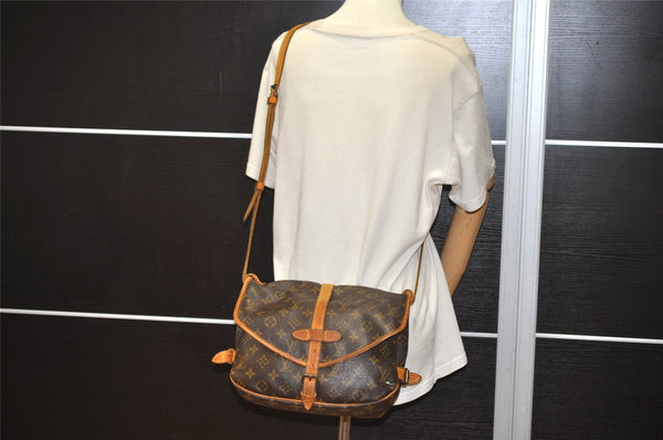 Authentic Louis Vuitton Monogram Saumur 30 Shoulder Cross Bag M42256 LV 3189J