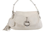 Authentic GUCCI Bamboo Horsebit Shoulder Hand Bag Leather 240266 White 3189K