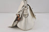 Authentic GUCCI Bamboo Horsebit Shoulder Hand Bag Leather 240266 White 3189K