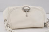 Authentic GUCCI Bamboo Horsebit Shoulder Hand Bag Leather 240266 White 3189K