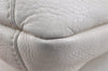 Authentic GUCCI Bamboo Horsebit Shoulder Hand Bag Leather 240266 White 3189K