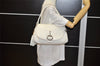 Authentic GUCCI Bamboo Horsebit Shoulder Hand Bag Leather 240266 White 3189K