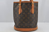 Authentic Louis Vuitton Monogram Bucket PM Shoulder Tote Bag M42238 LV 3190J