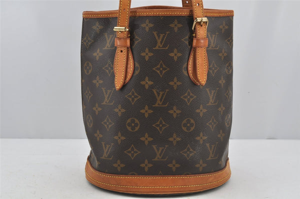 Authentic Louis Vuitton Monogram Bucket PM Shoulder Tote Bag M42238 LV 3190J
