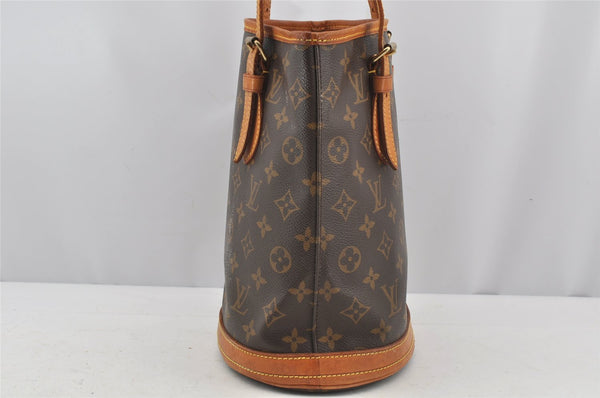 Authentic Louis Vuitton Monogram Bucket PM Shoulder Tote Bag M42238 LV 3190J