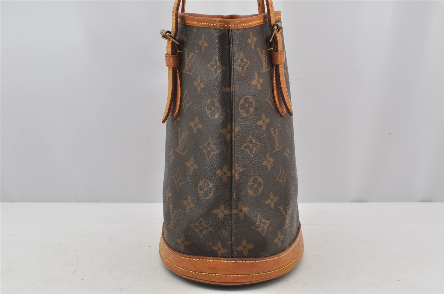 Authentic Louis Vuitton Monogram Bucket PM Shoulder Tote Bag M42238 LV 3190J