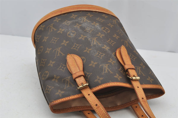 Authentic Louis Vuitton Monogram Bucket PM Shoulder Tote Bag M42238 LV 3190J