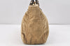 Authentic FENDI Vintage Corduroy Leather Tote Hand Bag Beige Khaki 3190K