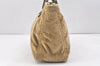 Authentic FENDI Vintage Corduroy Leather Tote Hand Bag Beige Khaki 3190K