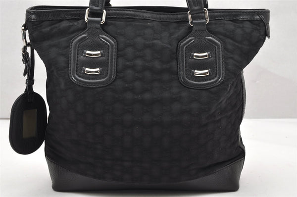 Authentic GUCCI Vintage Shoulder Tote Bag GG Nylon Leather 241104 Black 3191K