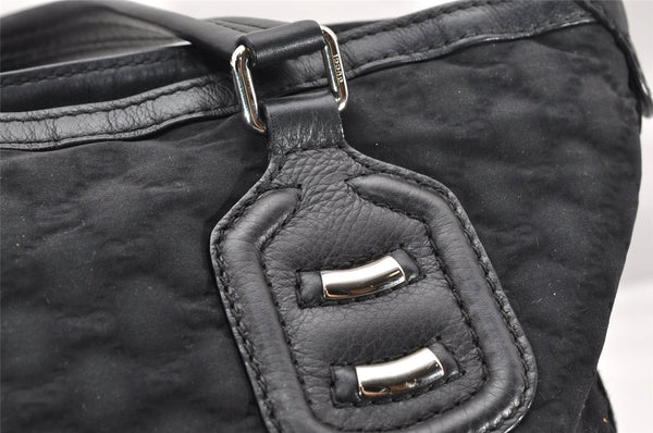 Authentic GUCCI Vintage Shoulder Tote Bag GG Nylon Leather 241104 Black 3191K