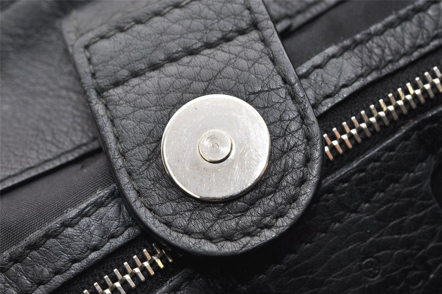 Authentic GUCCI Vintage Shoulder Tote Bag GG Nylon Leather 241104 Black 3191K