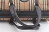 Authentic Burberrys Nova Check Canvas Leather Hand Boston Bag Beige 3195K