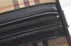 Authentic Burberrys Nova Check Canvas Leather Hand Boston Bag Beige 3195K