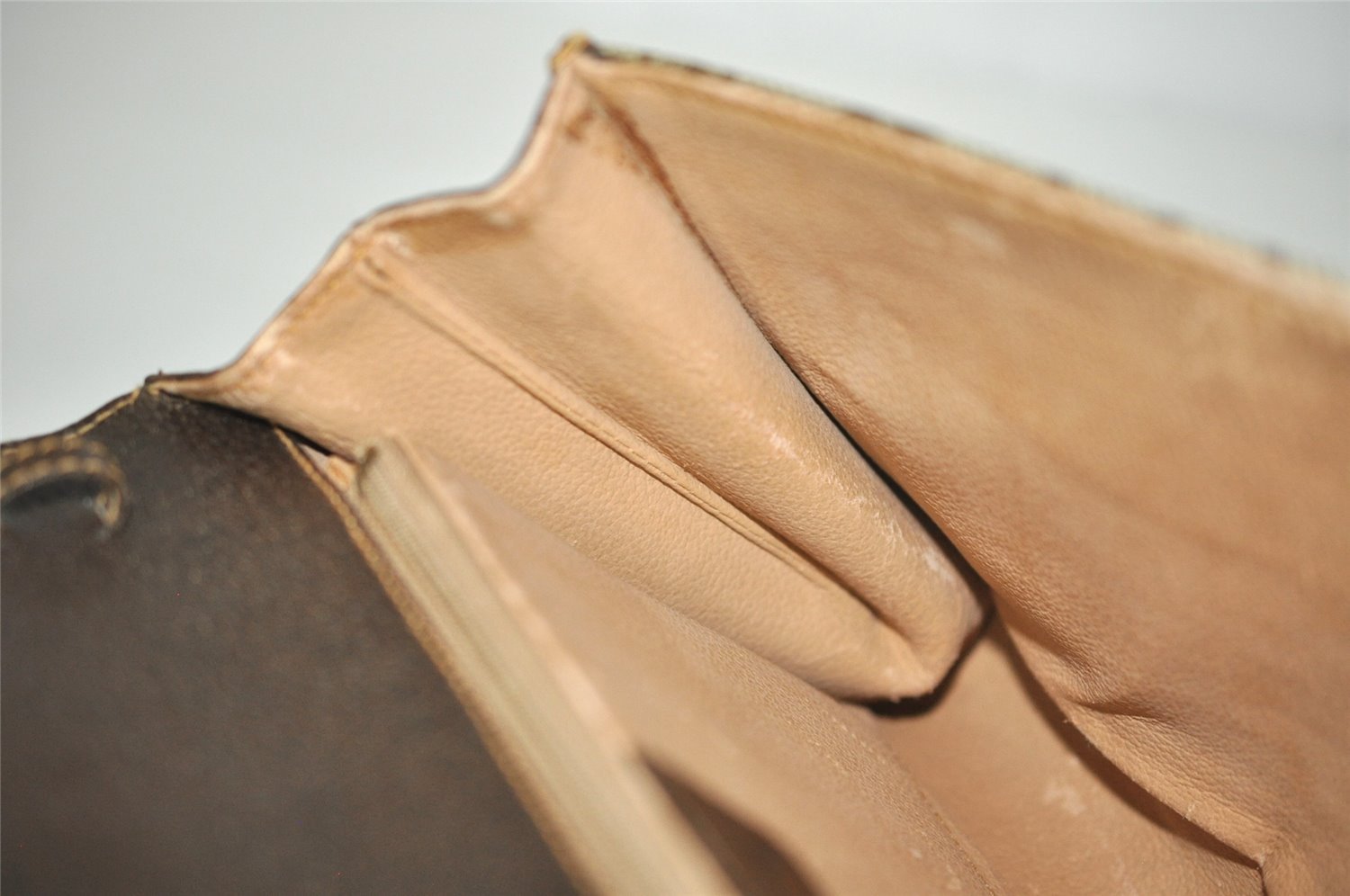 Authentic GUCCI 2Way Shoulder Clutch Bag Purse GG PVC Leather Brown 3197I