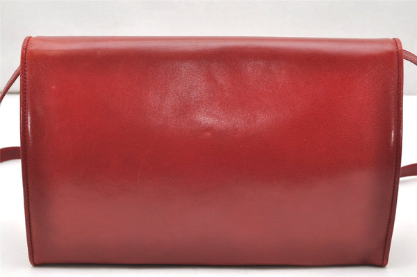 Authentic GUCCI Vintage Shoulder Cross Body Bag Purse Leather Red 3197K