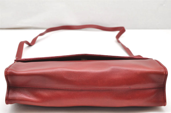 Authentic GUCCI Vintage Shoulder Cross Body Bag Purse Leather Red 3197K