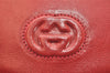 Authentic GUCCI Vintage Shoulder Cross Body Bag Purse Leather Red 3197K