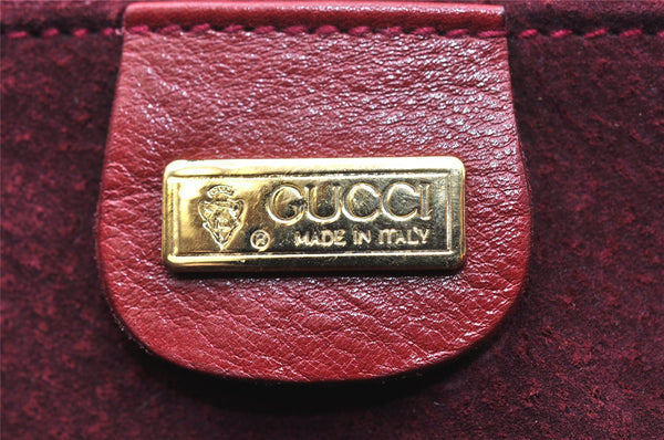 Authentic GUCCI Vintage Shoulder Cross Body Bag Purse Leather Red 3197K