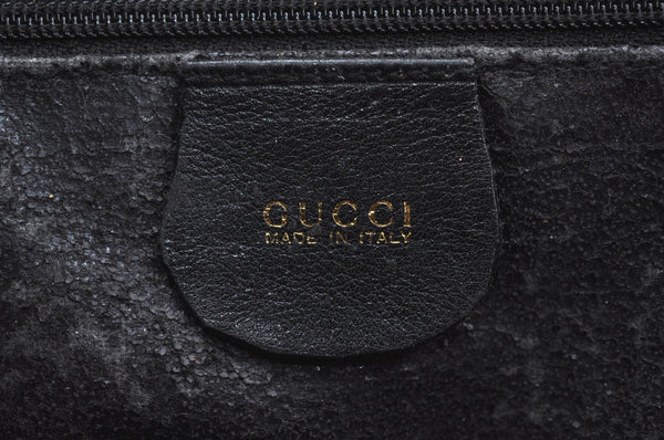 Authentic GUCCI Bamboo 2Way Shoulder Hand Bag Purse Leather Black Junk 3198G