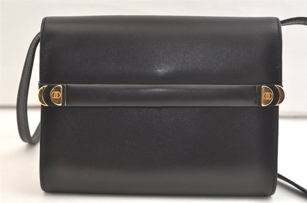 Authentic GUCCI Vintage Shoulder Cross Body Bag Purse Leather Black 3198K