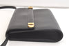 Authentic GUCCI Vintage Shoulder Cross Body Bag Purse Leather Black 3198K