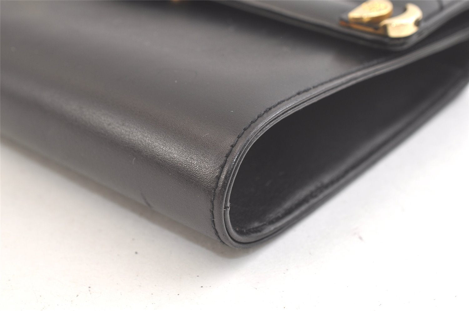 Authentic GUCCI Vintage Shoulder Cross Body Bag Purse Leather Black 3198K