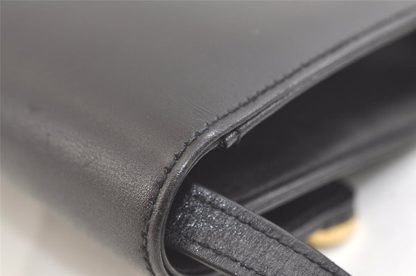 Authentic GUCCI Vintage Shoulder Cross Body Bag Purse Leather Black 3198K