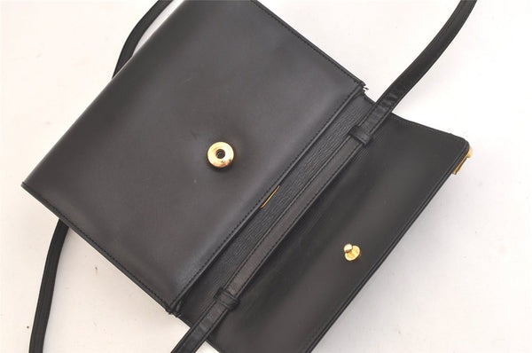 Authentic GUCCI Vintage Shoulder Cross Body Bag Purse Leather Black 3198K