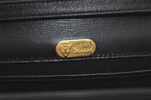 Authentic GUCCI Vintage Shoulder Cross Body Bag Purse Leather Black 3198K