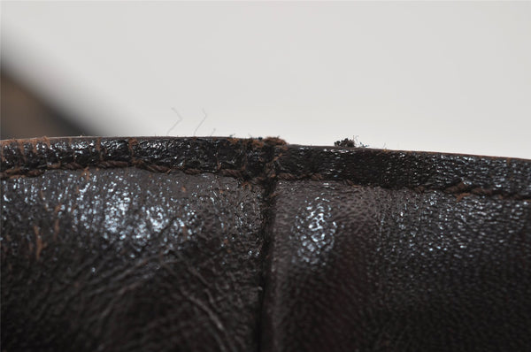 Authentic FENDI Zucca Vintage Shoulder Tote Bag Canvas Leather Brown Black 3201I