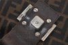 Authentic FENDI Zucca Vintage Shoulder Tote Bag Canvas Leather Brown Black 3201I