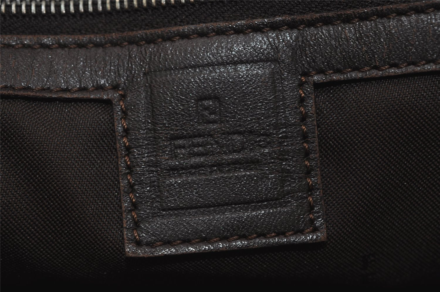 Authentic FENDI Zucca Vintage Shoulder Tote Bag Canvas Leather Brown Black 3201I