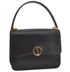 Authentic GUCCI Vintage Hand Bag Purse Leather Black 3201J