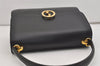 Authentic GUCCI Vintage Hand Bag Purse Leather Black 3201J