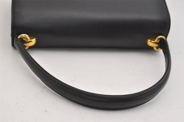 Authentic GUCCI Vintage Hand Bag Purse Leather Black 3201J